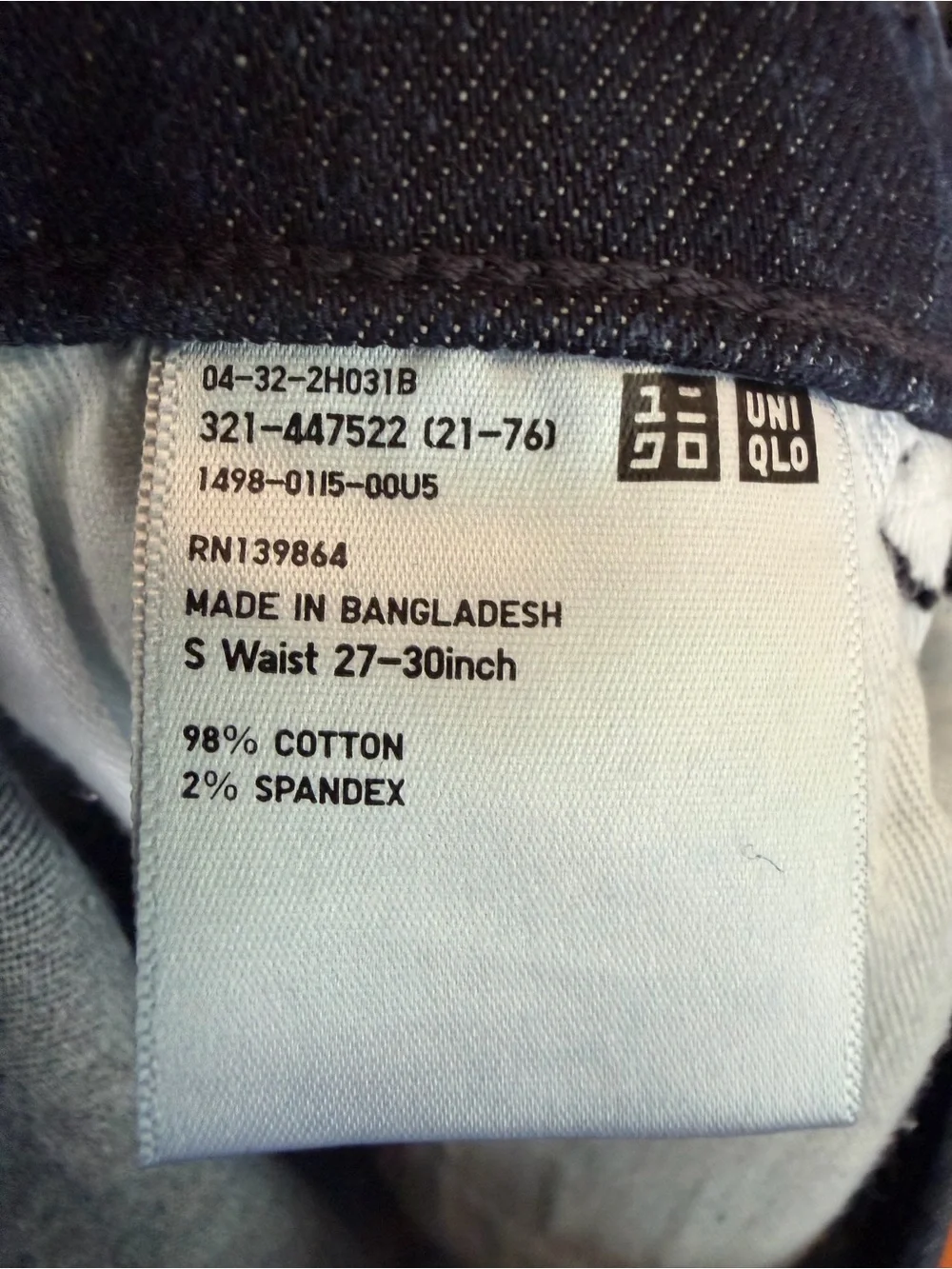 Uniqlo Wide-Fit Work Pants‎ Carpenter Dark Wash Men’s Size S 27-30in